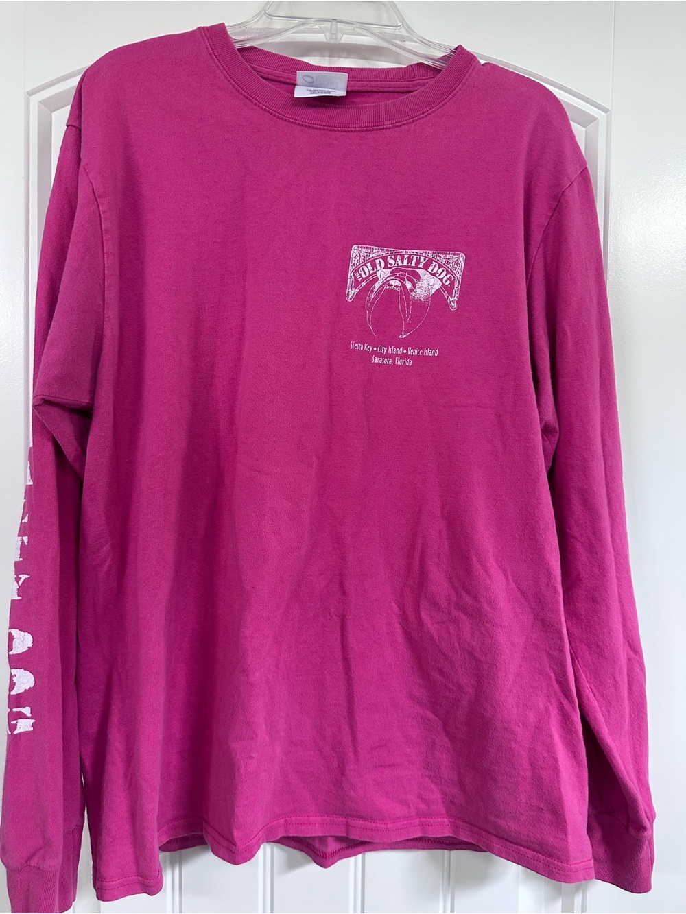 Old Salty Dog Fuchsia Long Sleeve Tee